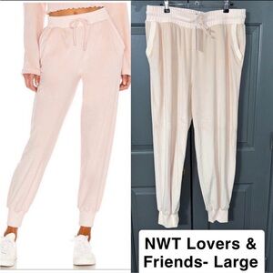NWT Lovers + Friends Joggers in Peony Pink Size Large